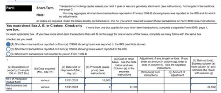 Are short-term transactions reported on form 8949?