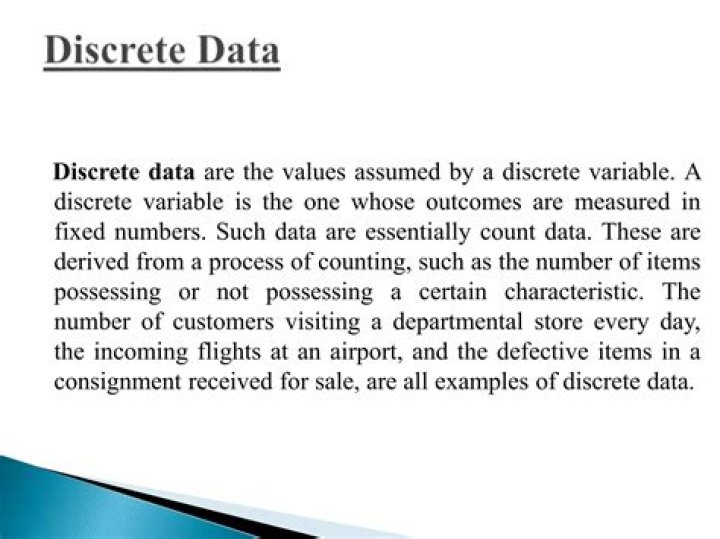 Are the values assumed by a discrete variable?