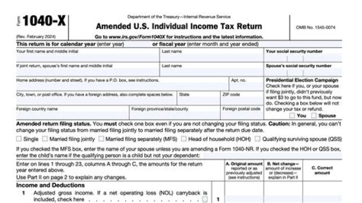 Can a 1040X refund be direct deposited?