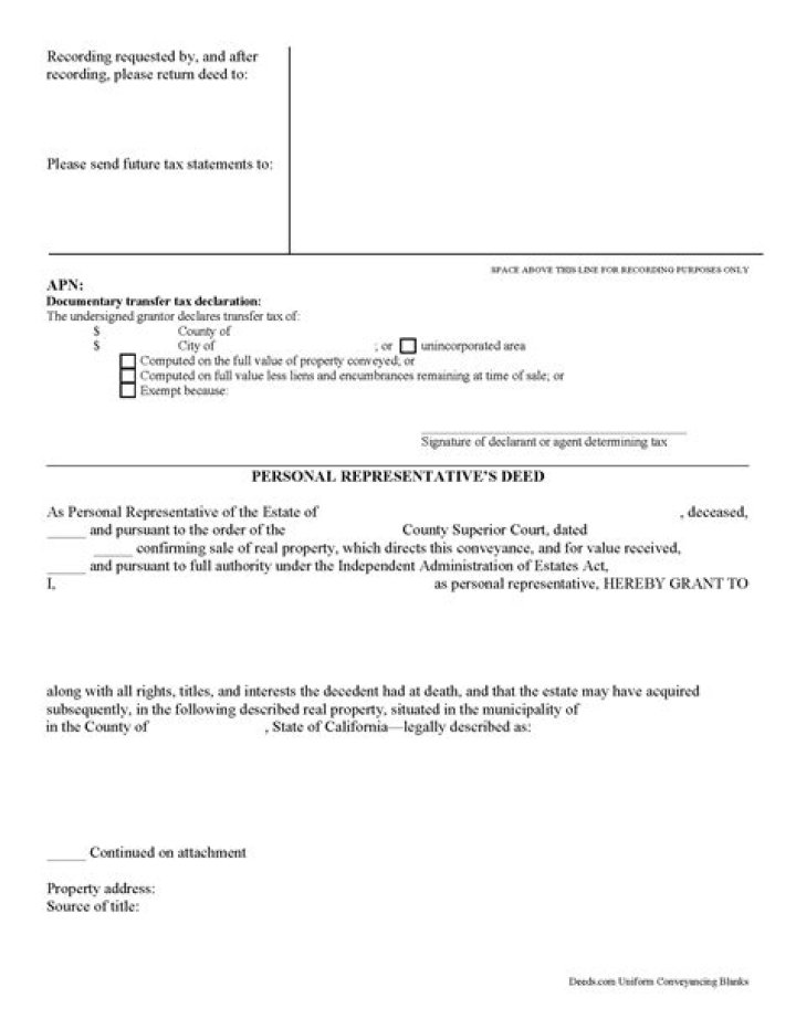 Can a personal representative of a deceased person sell a house?