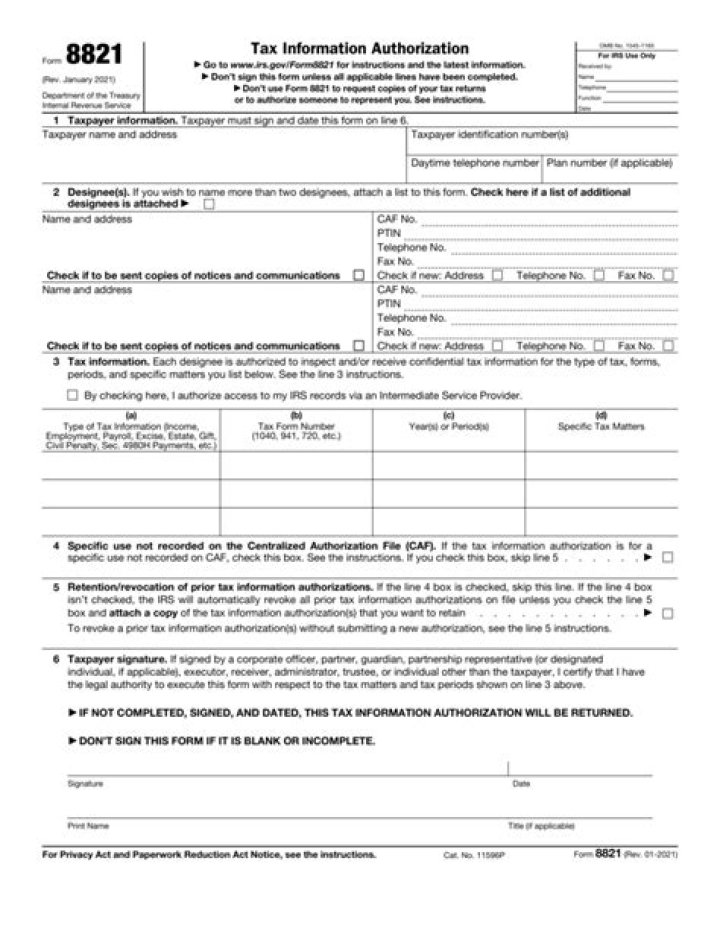 Can form 8821 be electronically filed?