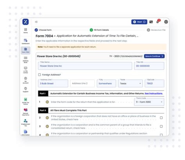 Can I eFile form 7004 extension?