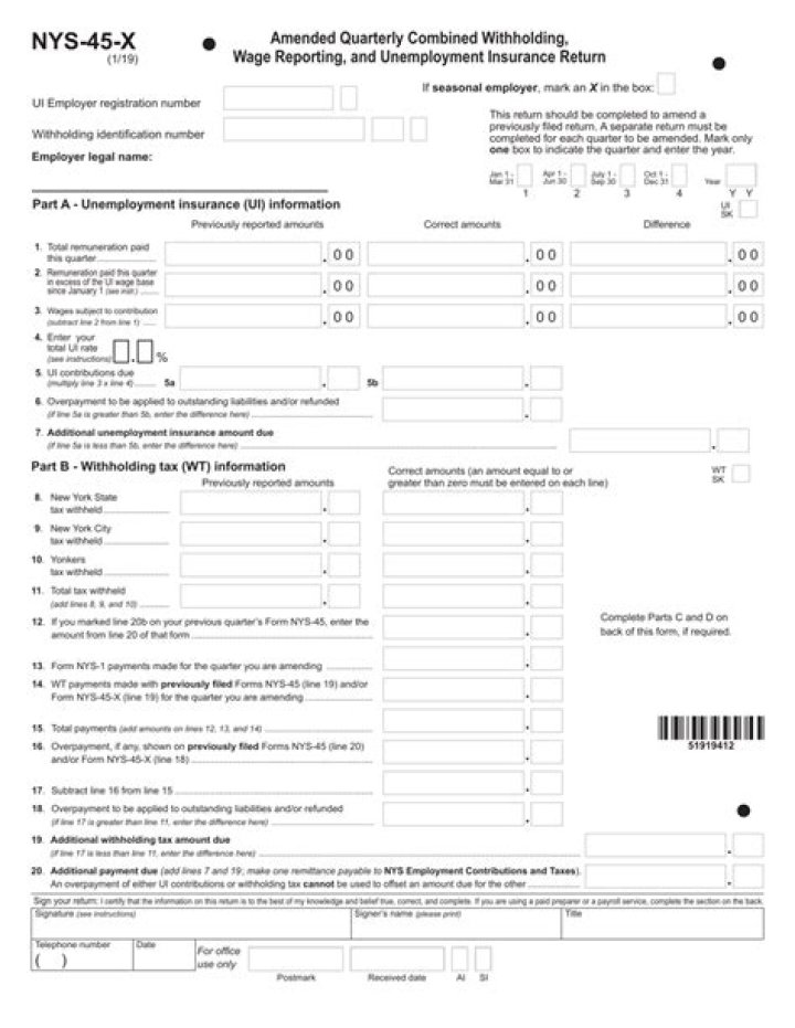 Can I file an amended NYS-45 online?