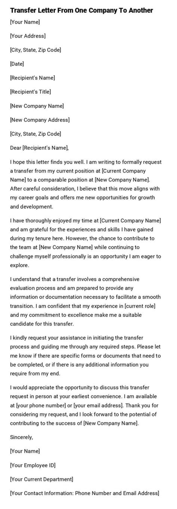 Can I transfer a property from one company to another?