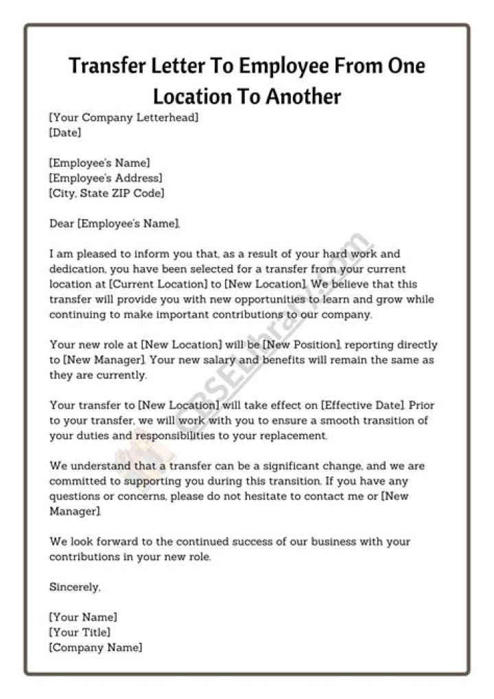 Can my employer make me transfer to another location?