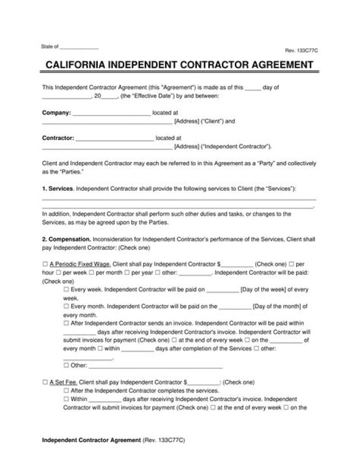 Can you work as independent contractor in California?