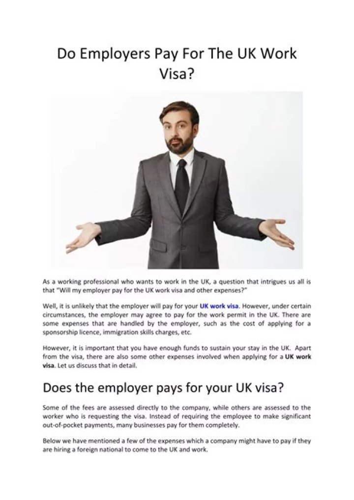 Do employers pay for work visas?