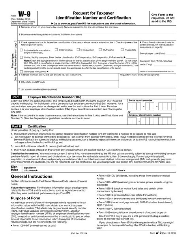 Do suppliers need to provide W9?