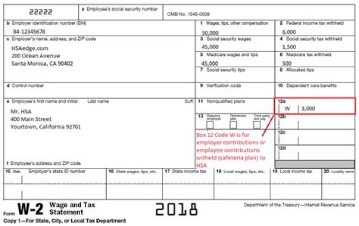 Does Box 12 Code W include employee contribution?