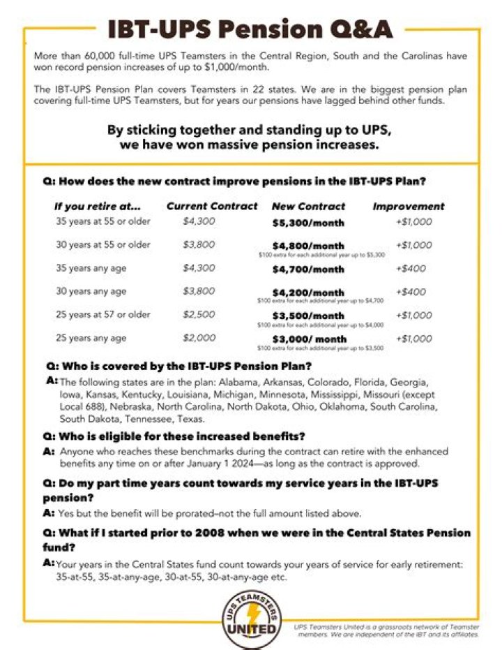 Does UPS give you a pension?