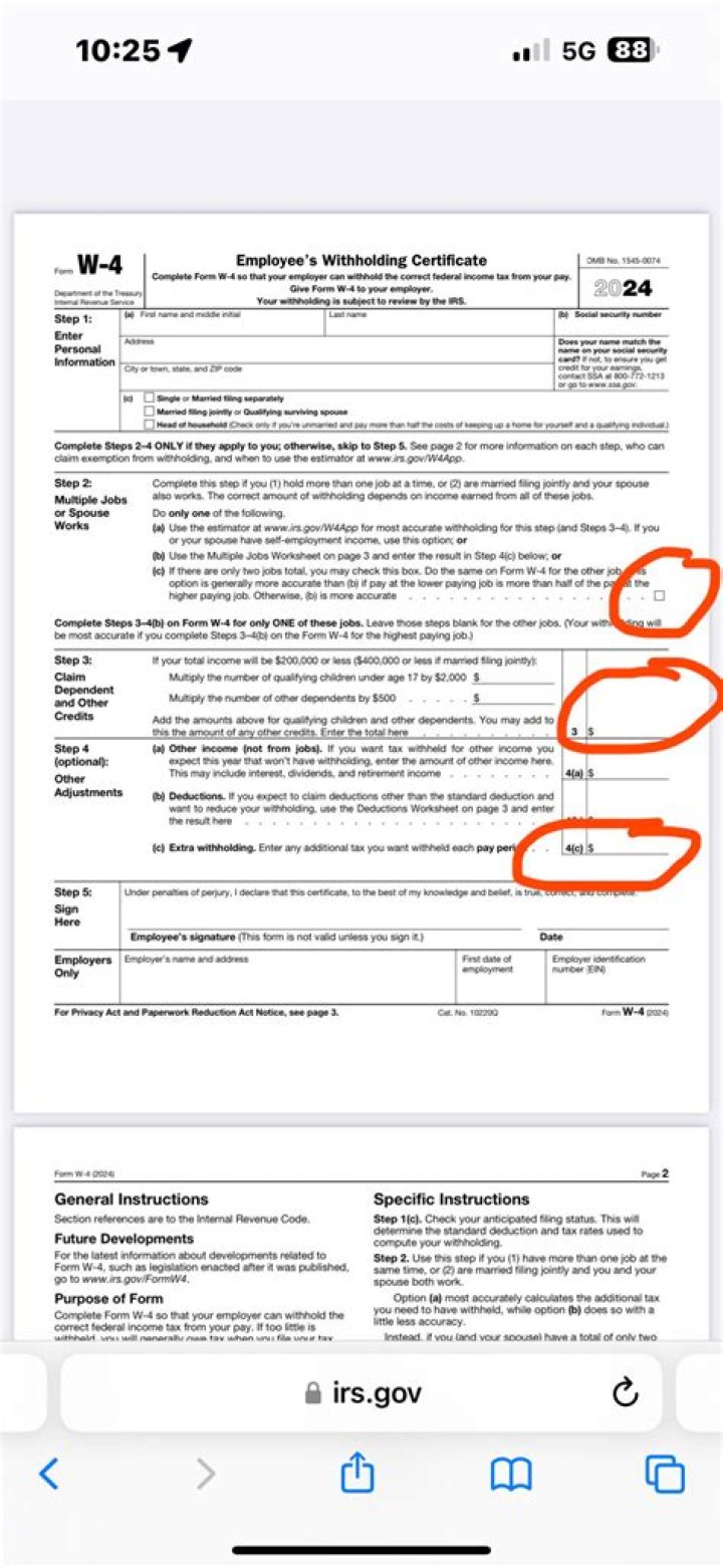 Does w4 have to match tax return?