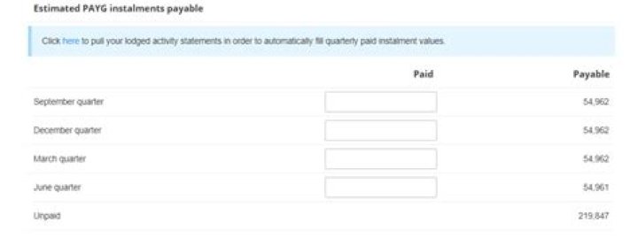How are PAYG instalments calculated on a tax return?