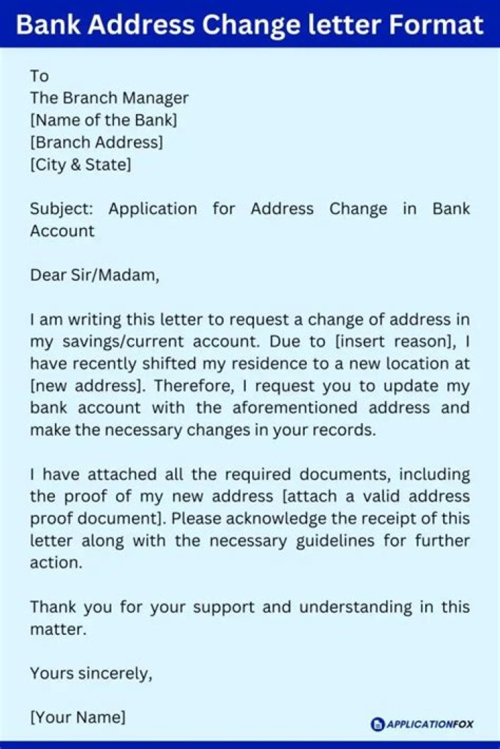 How do I change my address with bank online?