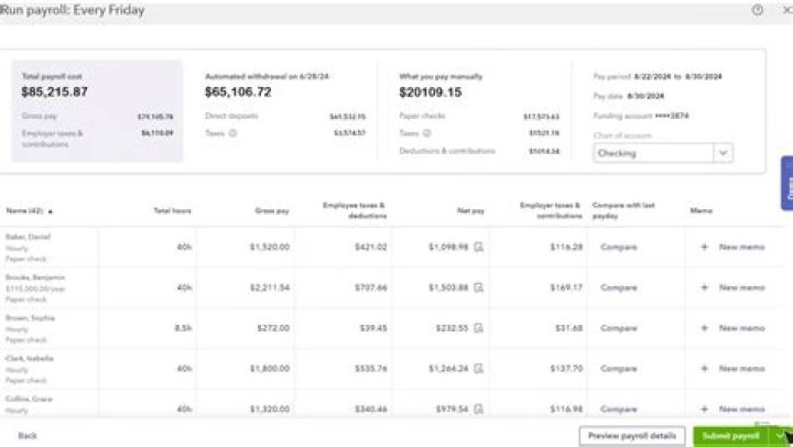 How do I enter payroll prepared by an outside payroll service in QuickBooks?