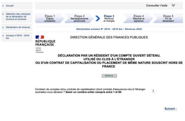 How do I fill in French tax return online?