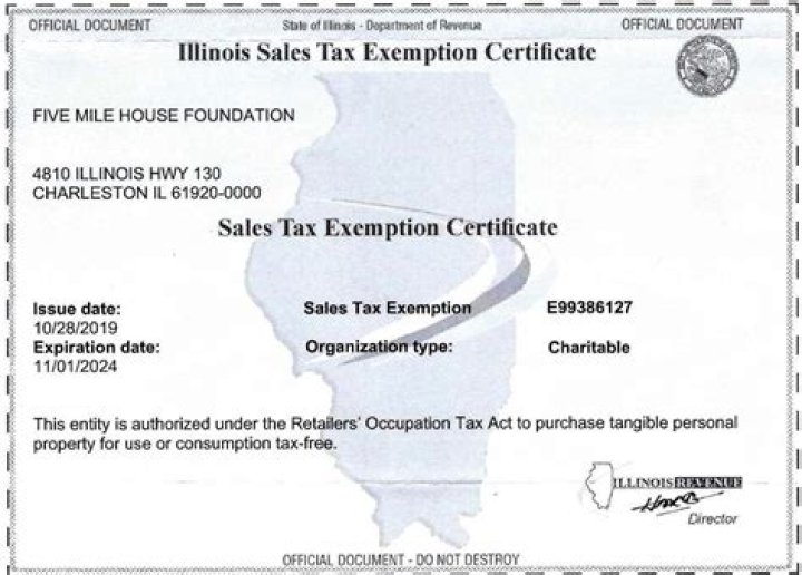 How do I get a copy of my Illinois sales tax exemption certificate?