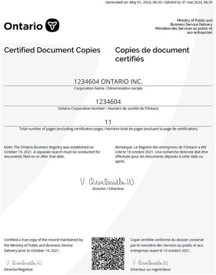 How do I look up a corporation in Ontario?