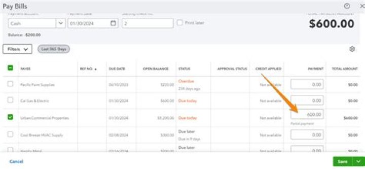 How do I reverse a partial payment in QuickBooks online?