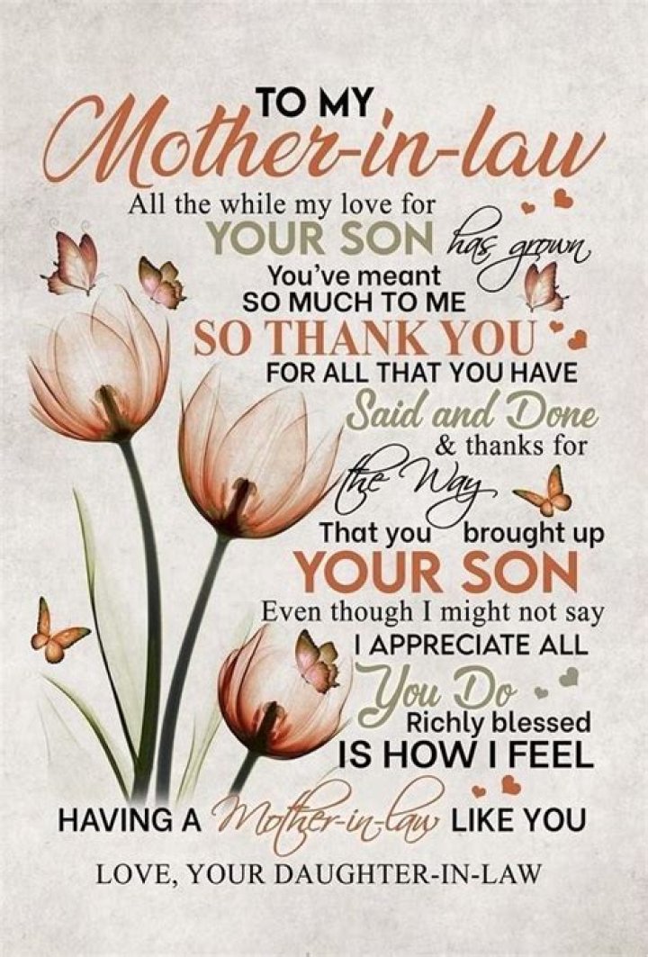 How do I say thank you to my mother in law?