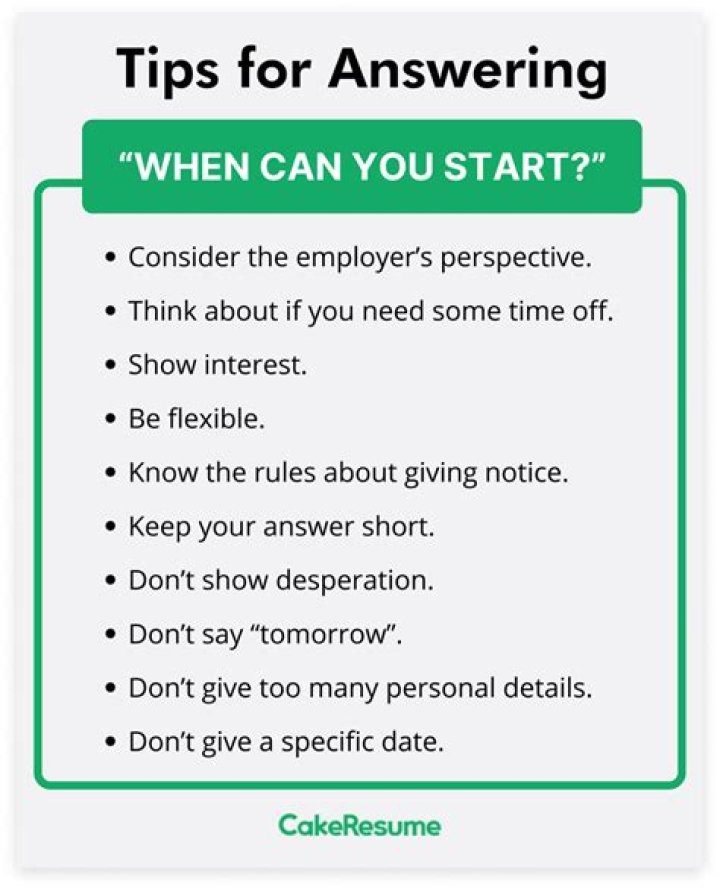 How do you answer what date can you start?