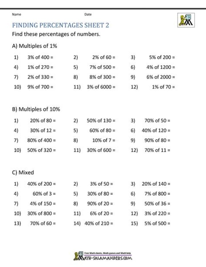 How do you find the percentage of a question?