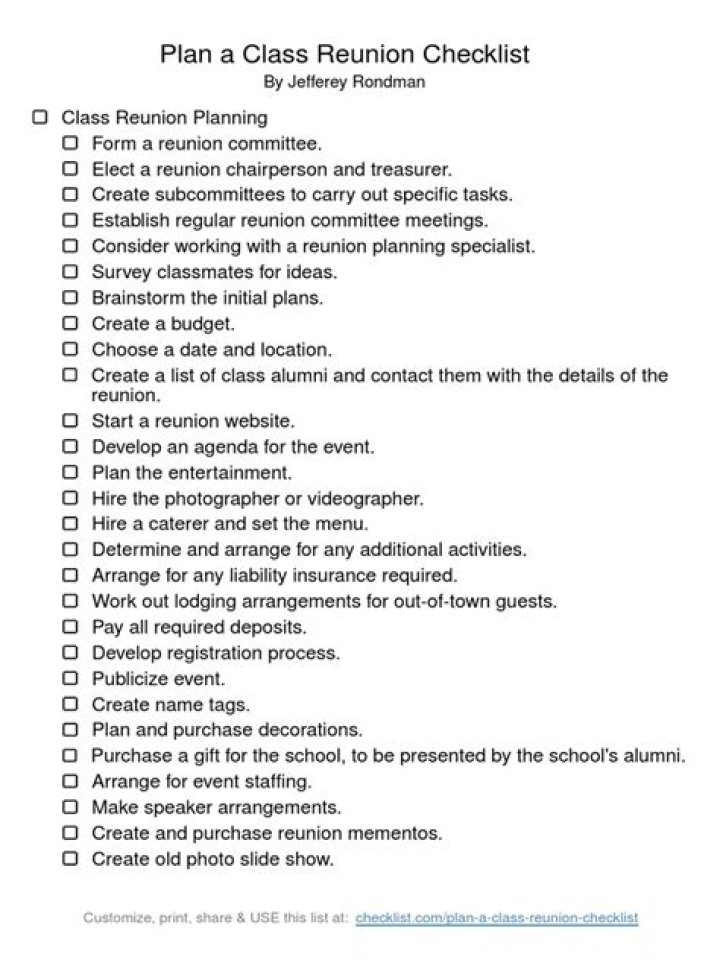 How do you plan a successful class reunion?