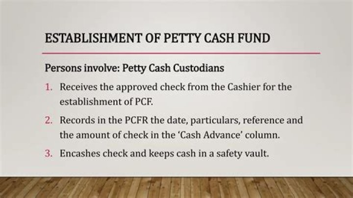 How do you record the establishment of petty cash?