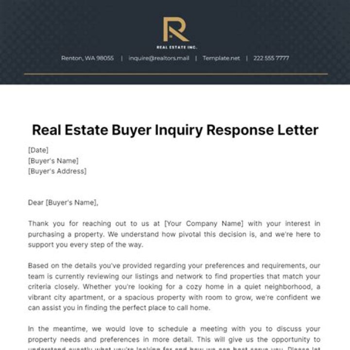 How do you respond to real estate inquiry?