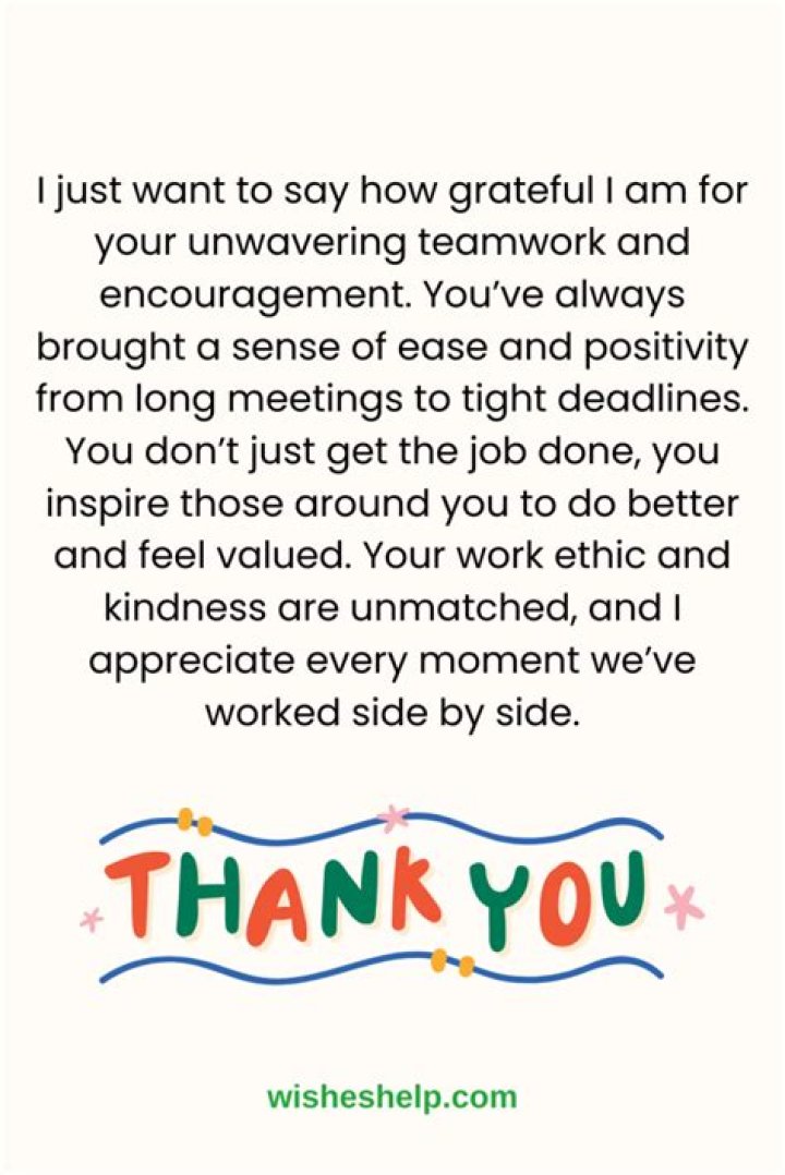 How do you say thank you for great work?