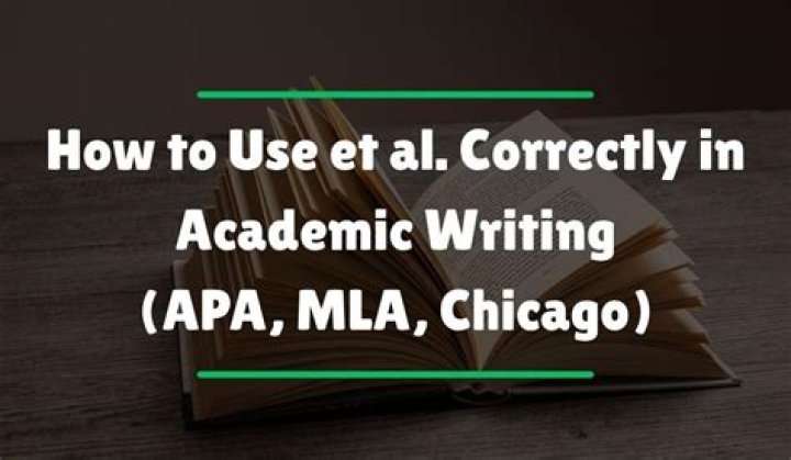 How do you use et al in a research paper?