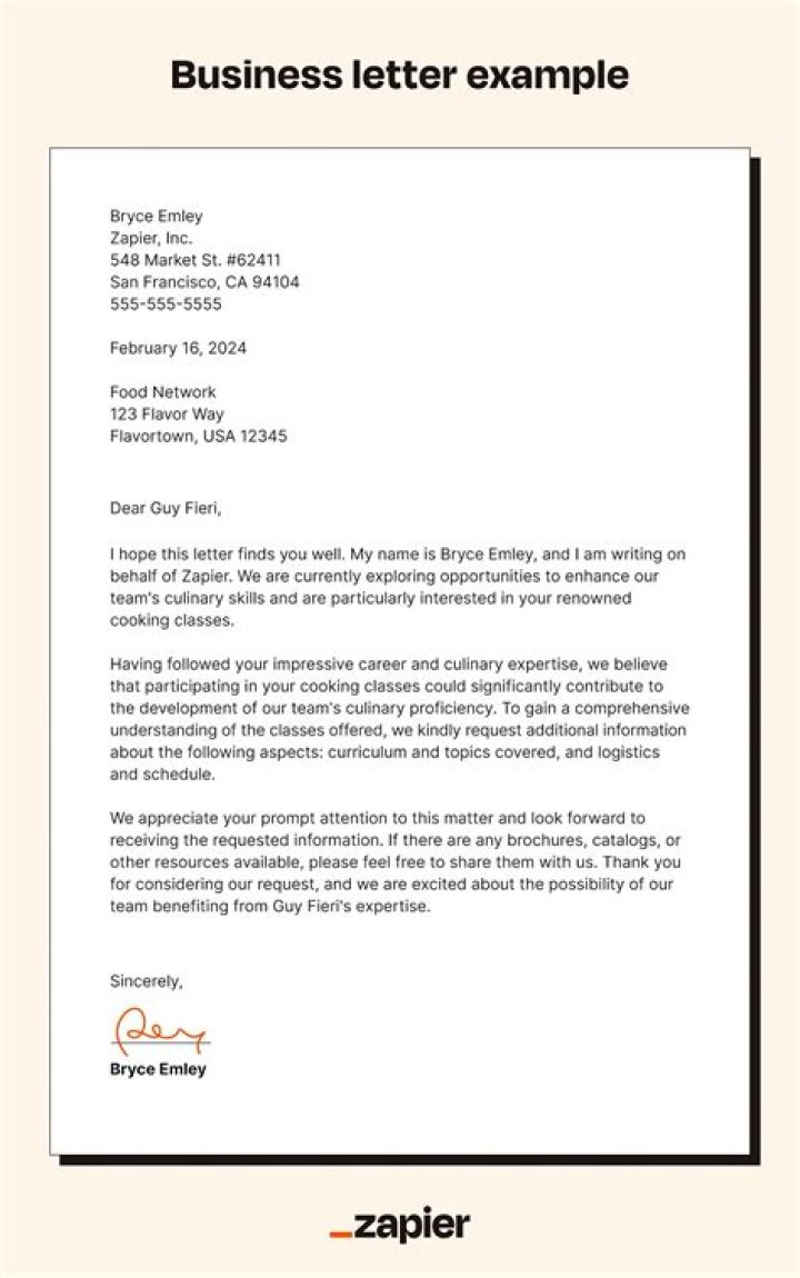 How do you write a business letter example?