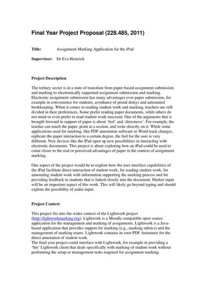 How do you write an introduction for a final year project?
