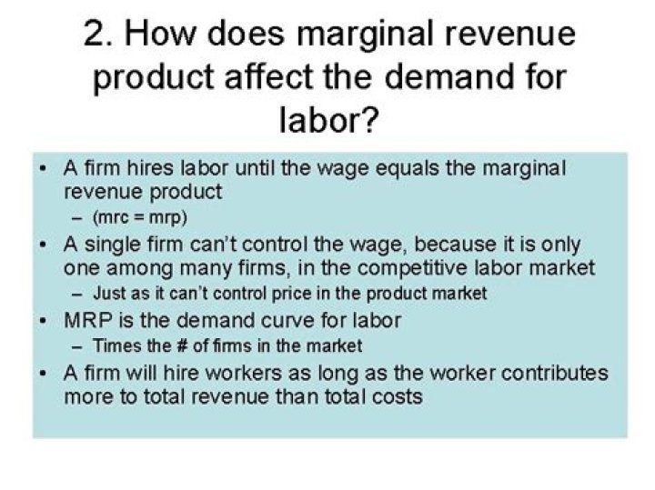How does marginal revenue product affect the demand for labor?