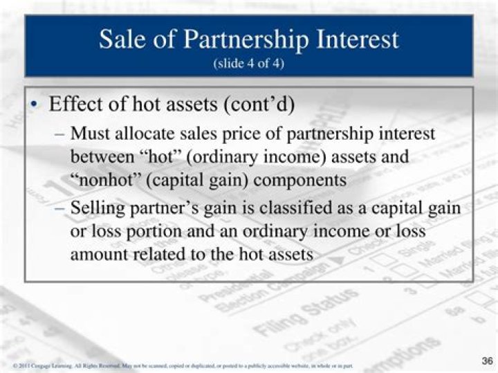 How does the sale of partnership interest work?