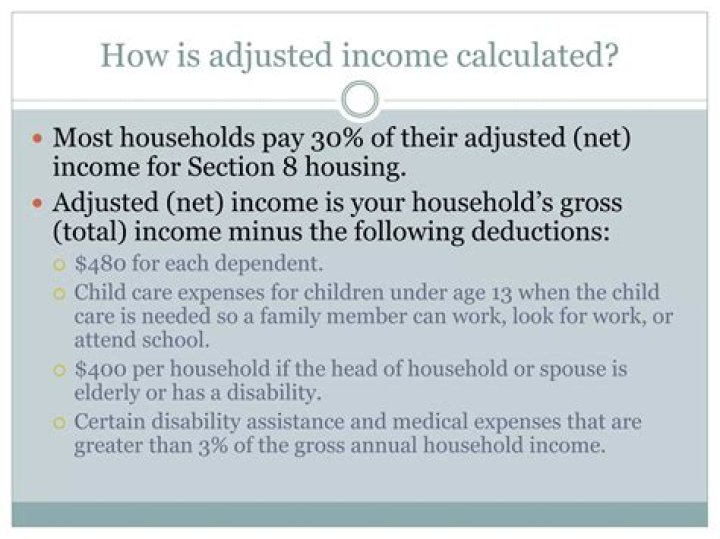 How is adjusted income calculated?