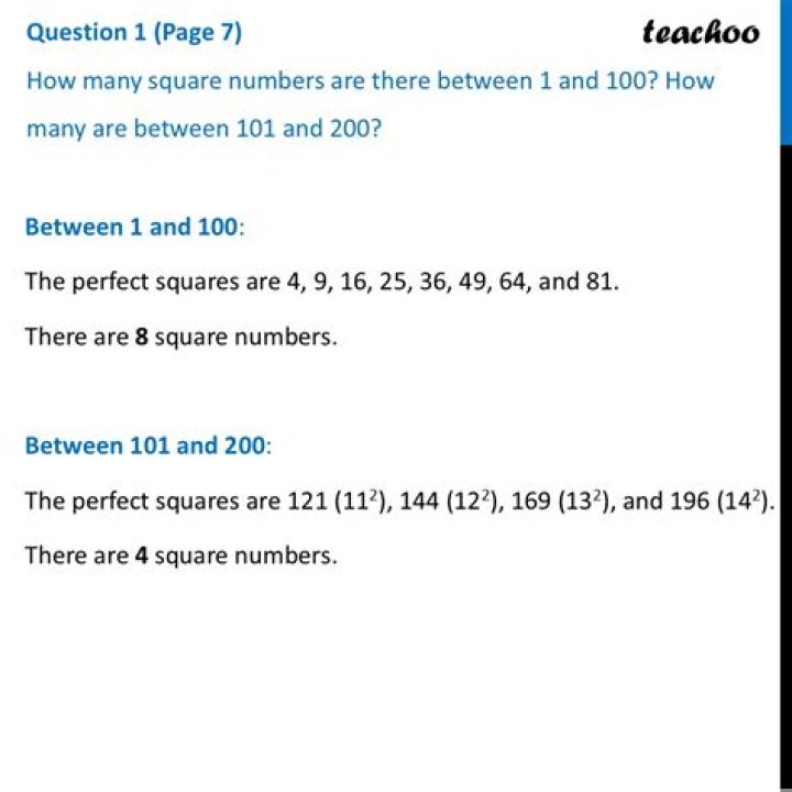 How many square numbers are there between 300 and 500?