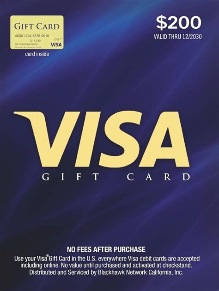 How much does a 200 dollar Visa gift card cost?