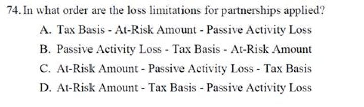 In what order are the loss limitations for partnerships applied?