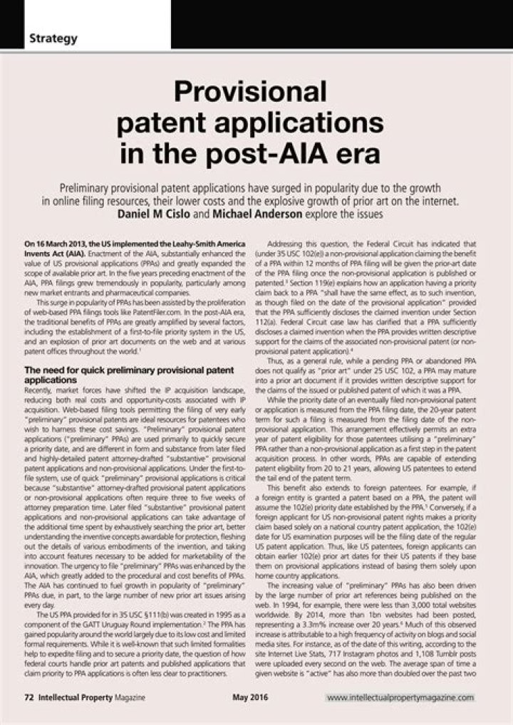 Is a provisional patent a patent?