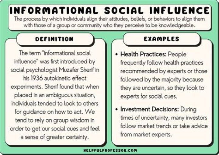 Is an example of informational social influence?