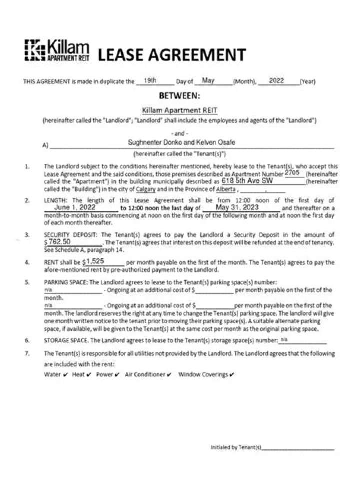 Is an unsigned lease valid?