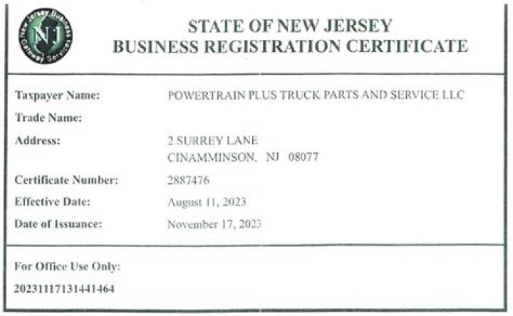Is business registered in NJ?