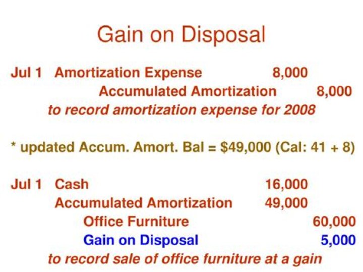 Is gain on disposal an asset?