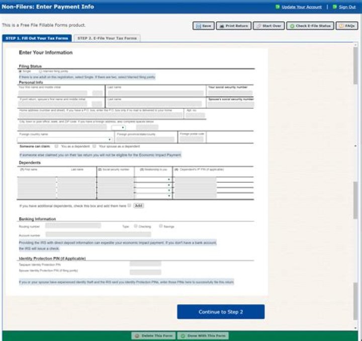 Is there a non filers form?