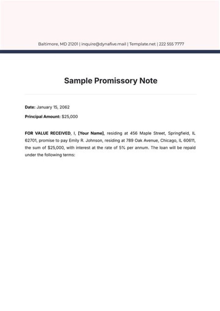 Is there interest on a promissory note?