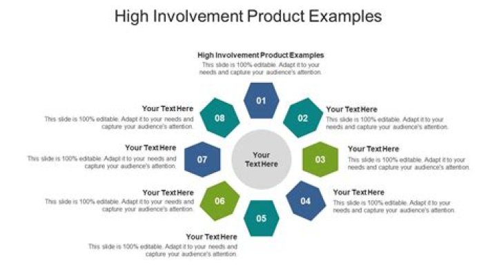 What are examples of high involvement product?