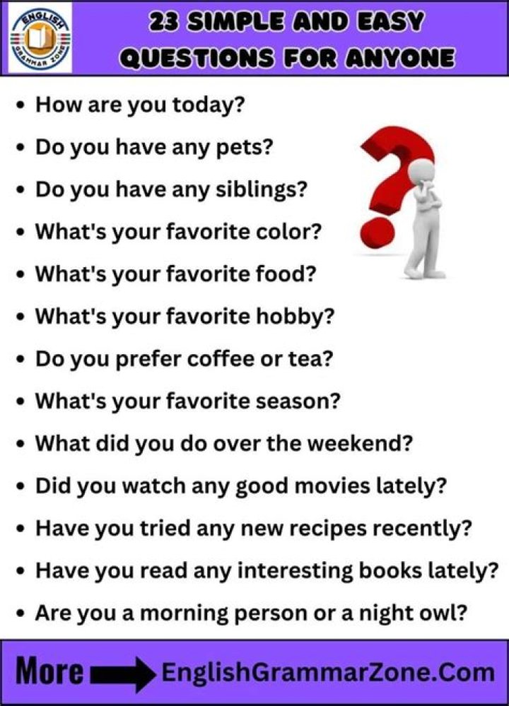 What are some first time questions?