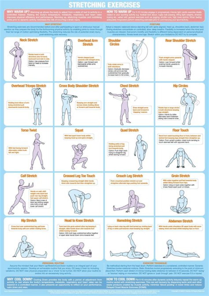 What are the 3 types of warm ups or stretches?