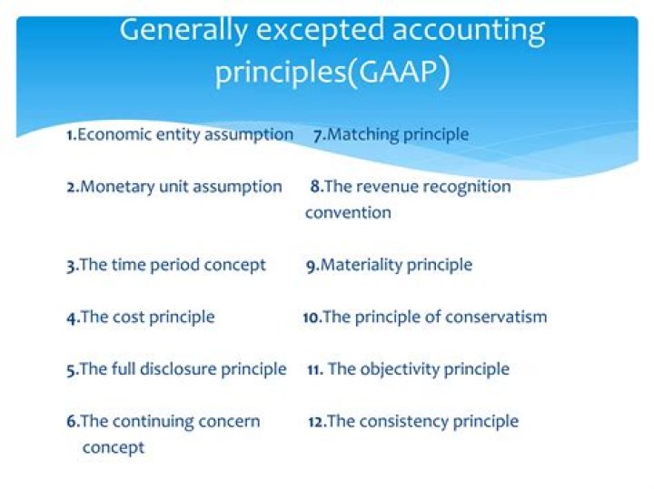 What are the generally accepted accounting principles and concepts?