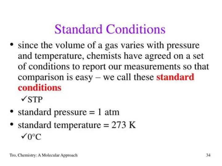 What are the standard conditions in Chemistry?